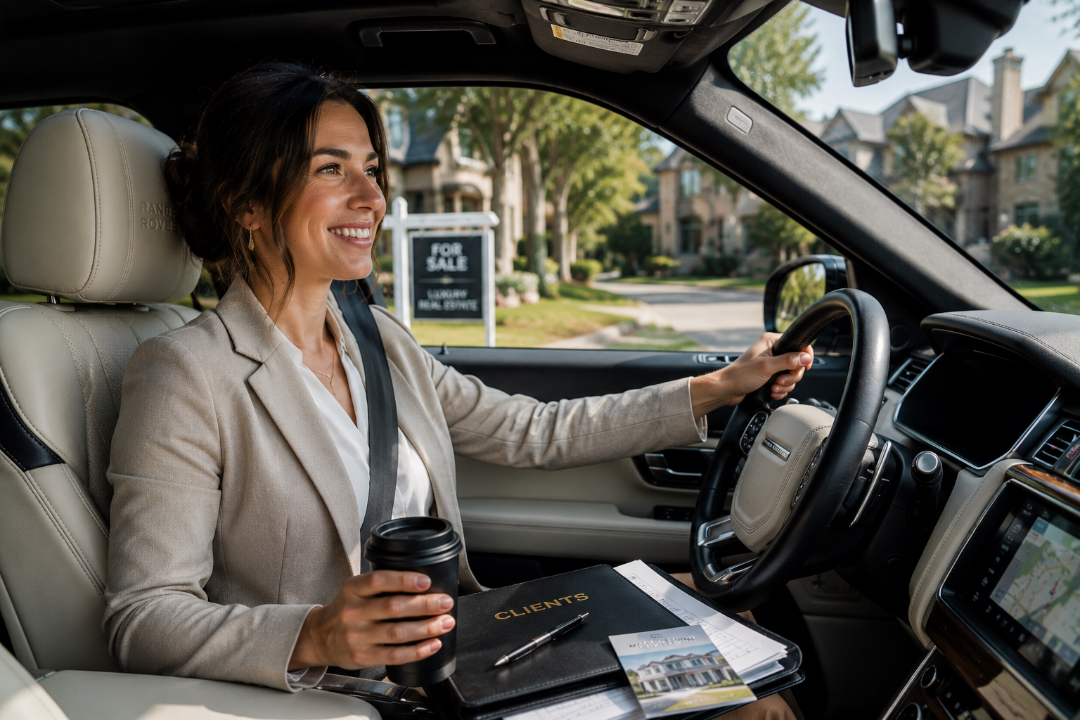 Real estate agent driving for work