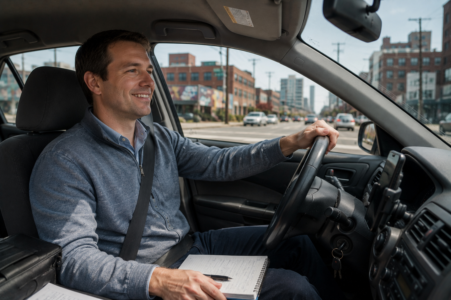 Sales rep driving for work